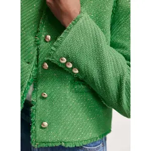 Mint Velvet Green Boucle Jacket